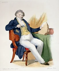 Georges Cuvier (1769-1832) illustration from Le Plutarque Francais by E. Mennechet, engraved by Chollet, 1835